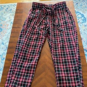 Red and black plaid pants